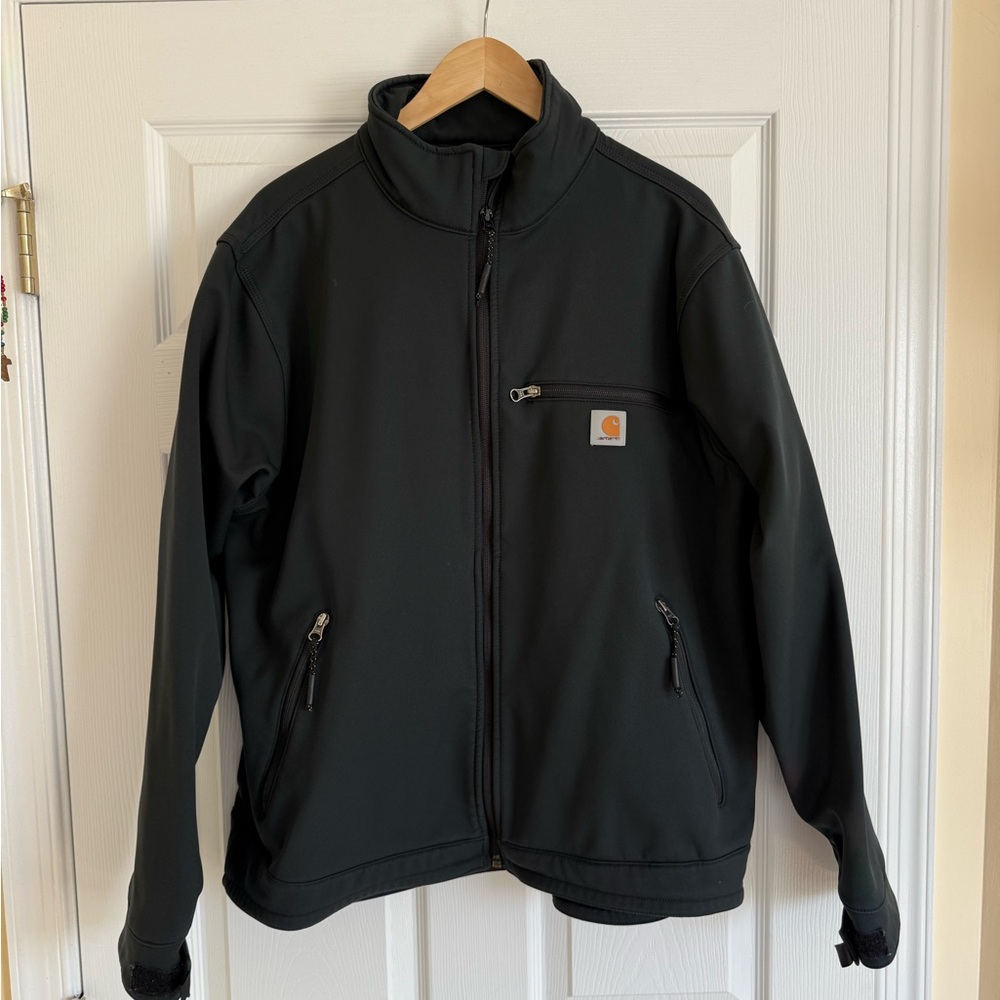 OPEN TO OFFERS!!! Carhartt Black Softshell Zip Jacket with Chest Patch